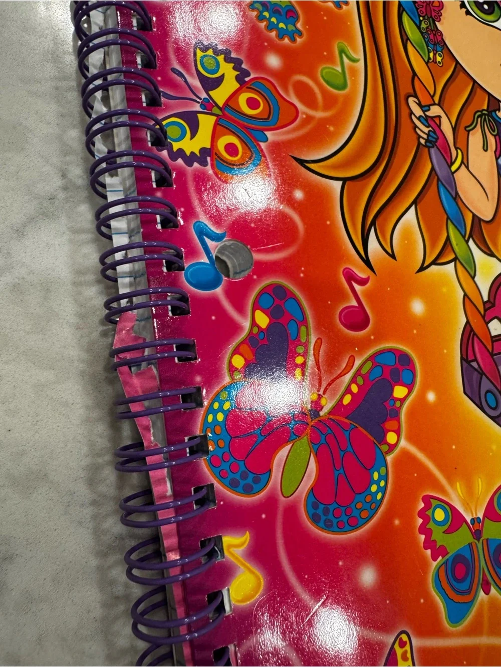 Vintage Y2K Lisa Frank Butterfly Girl Spiral Notebook Theme Book #962 🌈🦋